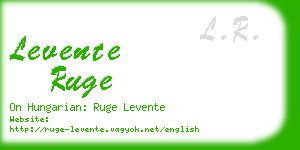 levente ruge business card